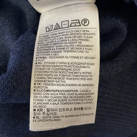 Banana Republic Extra Fine Merino navy blue mens v neck sweater - Picture 6 of 6